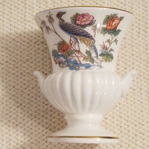 Wedgwood Bone China Kutani Crane, Mini Bud Vase, 3.5" Tall Floral